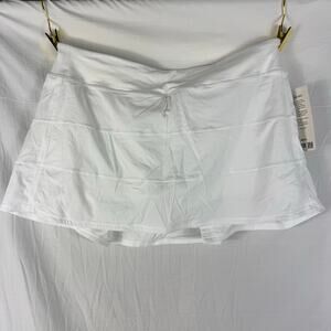 Lululemon Pace Rival MR White Skirt Long Pleated Back Skort Size 16 NWT LW8A85T